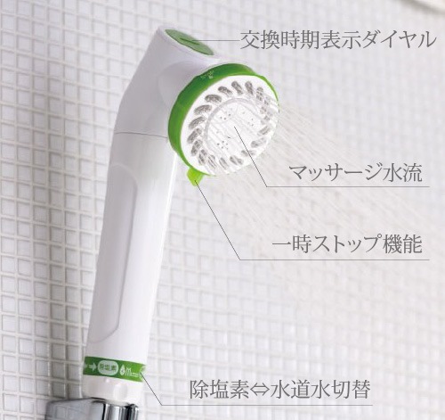 浄水機能のあるシャワーヘッド