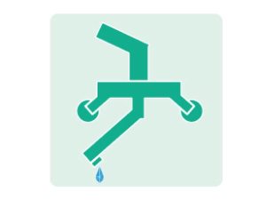 壁付き水栓のイラスト