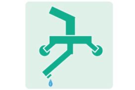 壁付き水栓のイラスト