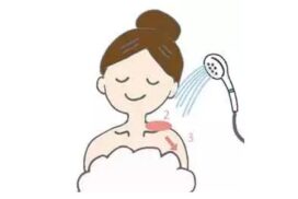 シャワーを浴びる女性のイラスト