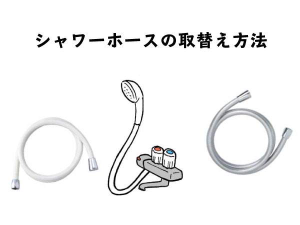 シャワーホースとシャワーのイラスト