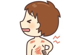 背中をかきむしる子のイラスト