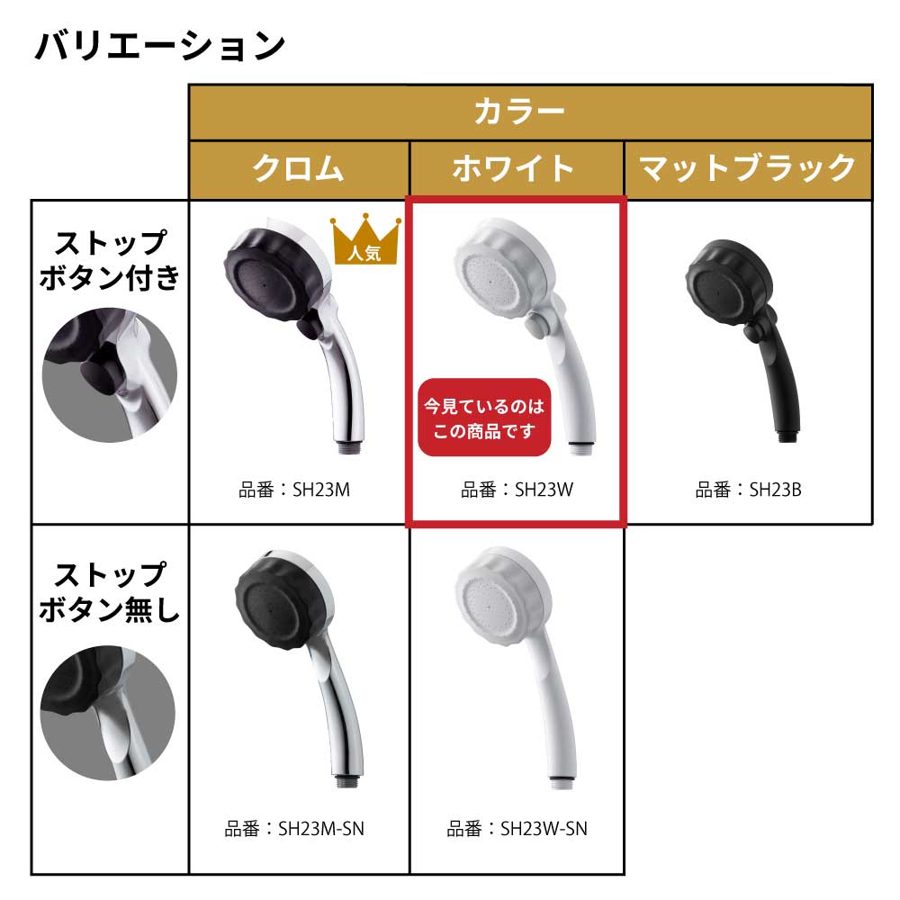 バブリーミスティ2.0のカラーバリエーションの説明