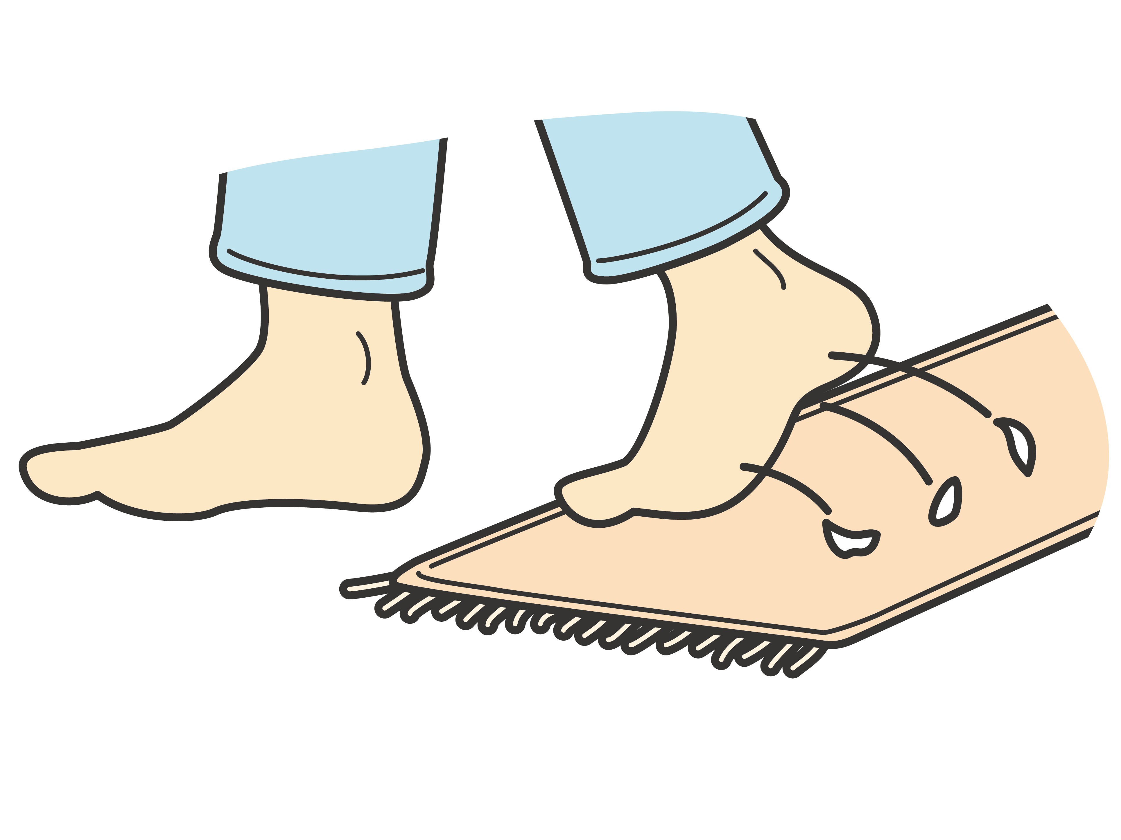 バスマットと足のイラスト