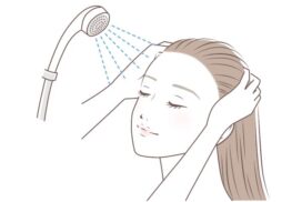 シャワーを浴びる女性のイラスト
