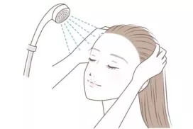 シャワーを浴びる女性のイラスト