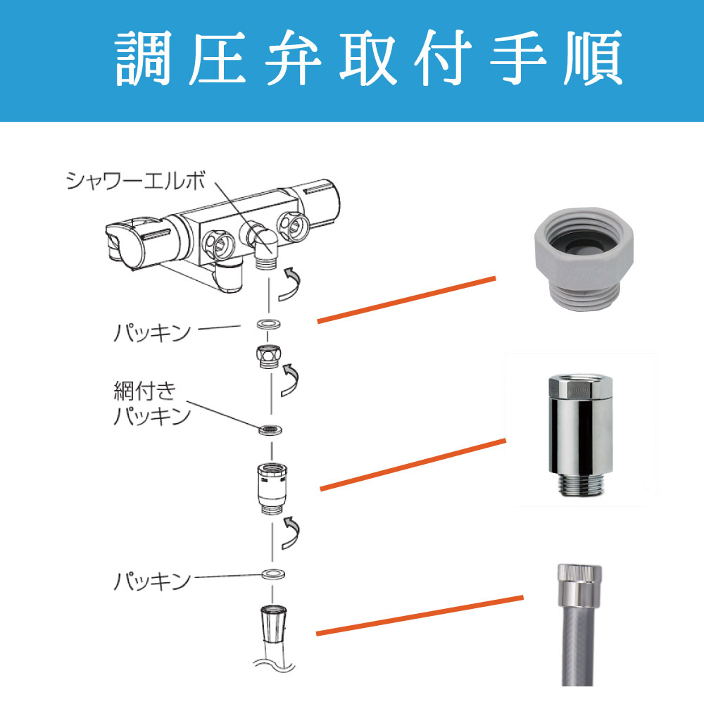 シャワー用調圧弁の取り付け方の説明⑦