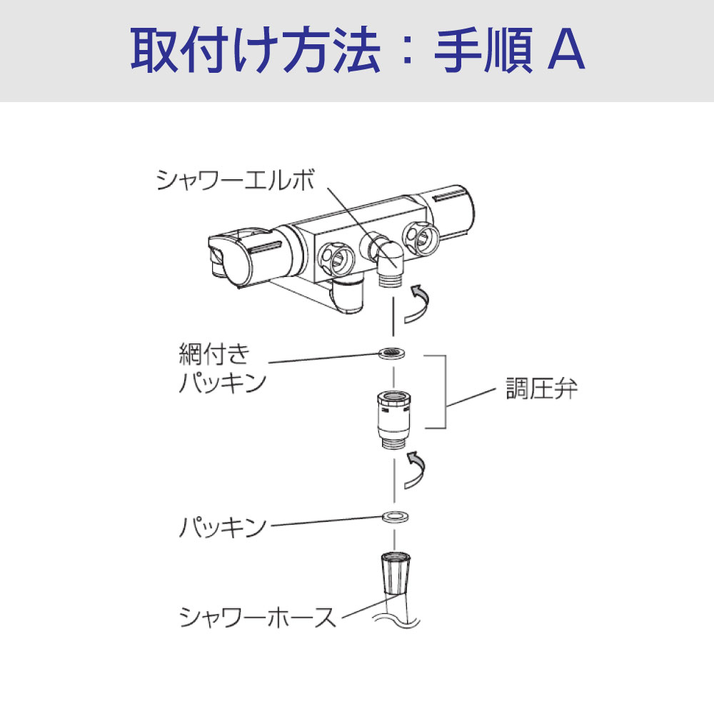 シャワー用調圧弁の取り付け方の説明④