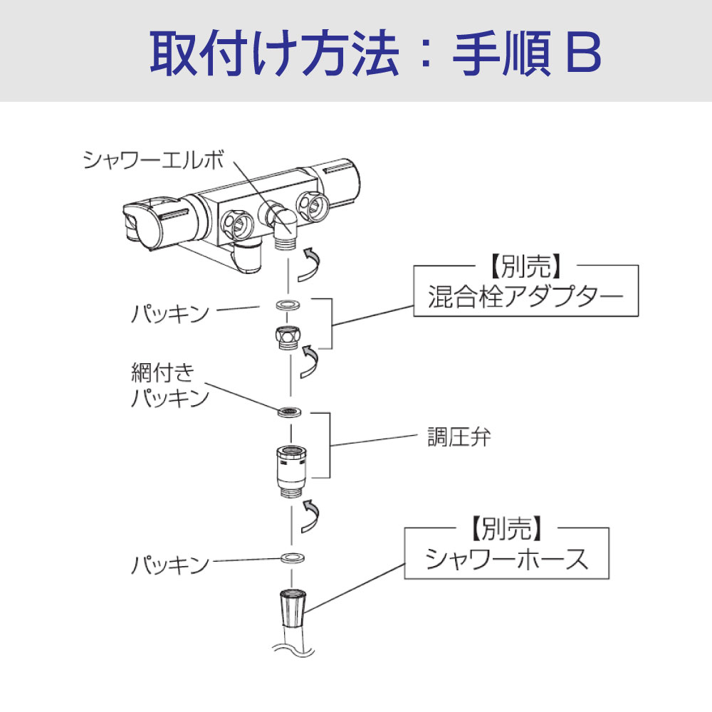 シャワー用調圧弁の取り付け方の説明⑤