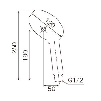 5Wayデカヘッドメタルシャワー SH208-5T_寸法図面