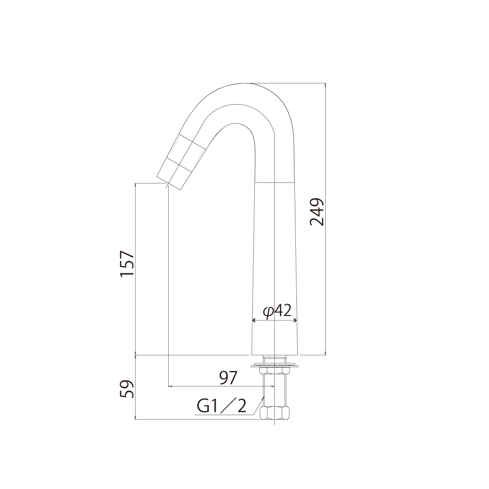立水栓ONE T211J_寸法図面