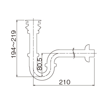Pトラップ寸法図