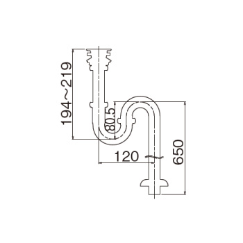 Sトラップ（ロングタイプ）寸法図