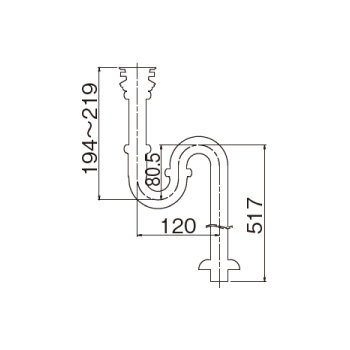 Sトラップ OFNS25_寸法図面