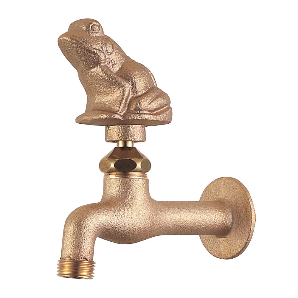 水生活製作所の外水栓「胴長横水栓（カエル・鋳肌） DN13-FR」_製品画像