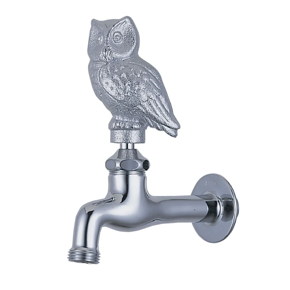 外水栓 胴長横水栓（フクロウハンドル・メッキ） | 商品情報｜水生活製作所