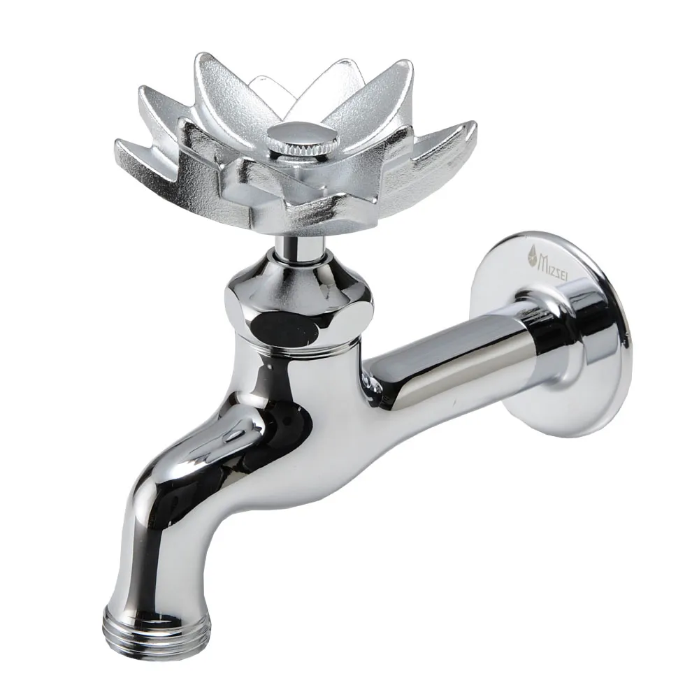 水生活製作所の外水栓「胴長横水栓（ハス・メッキ） DN13-HM」_製品画像