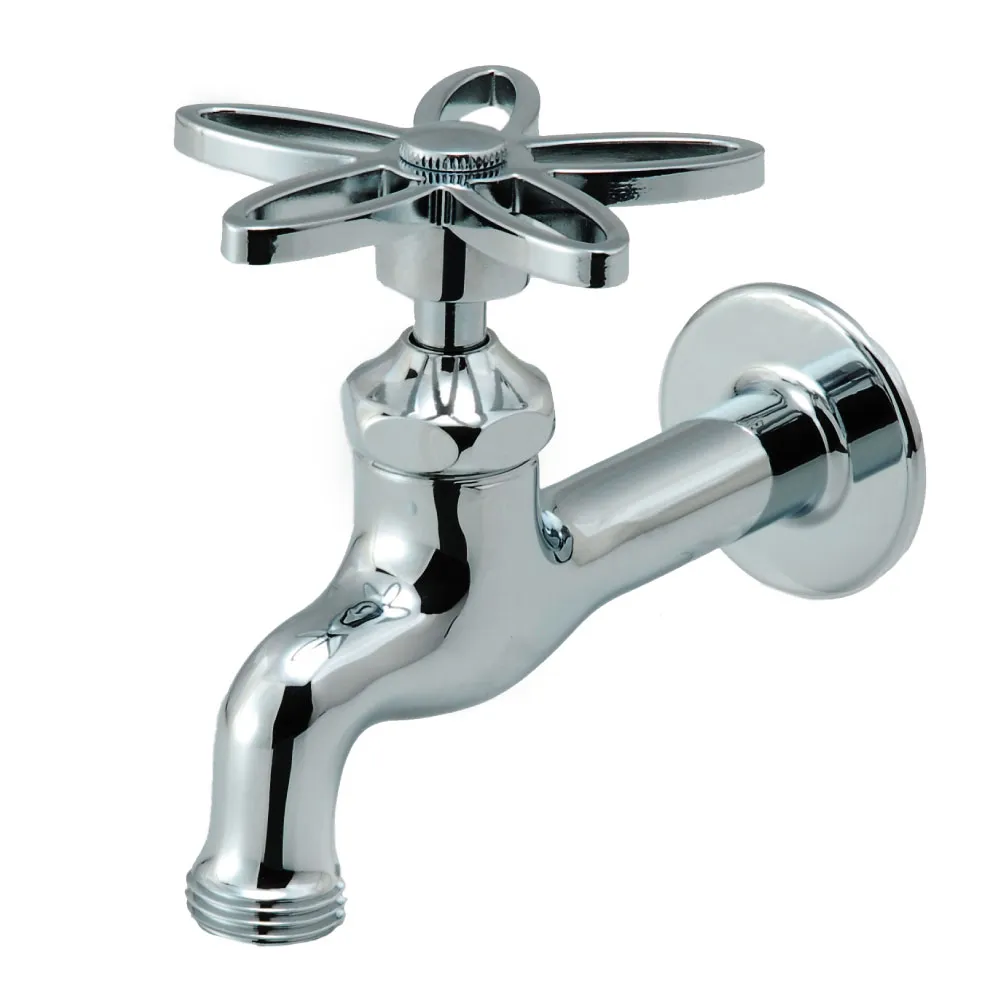 水生活製作所の外水栓「胴長横水栓（スミレ・メッキ） DN13-SM」_製品画像