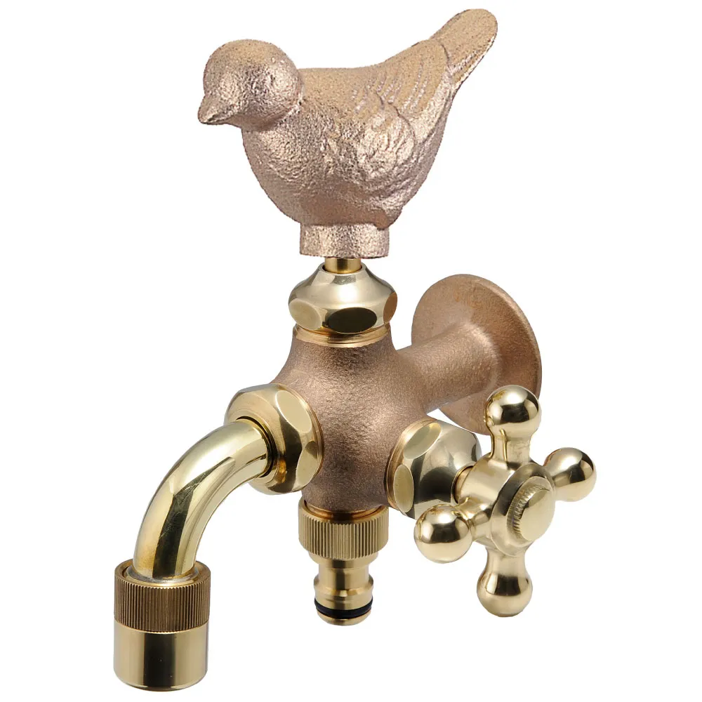 外水栓 二口万能胴長水栓（スズメハンドル・鋳肌） | 商品情報｜水生活