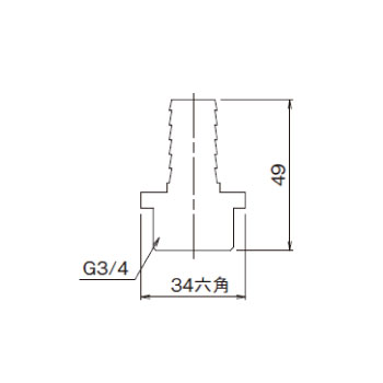 PPホースニップルセット 3C-3010_寸法図面