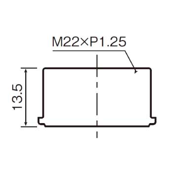 アダプターM22×1.25 AD1_寸法図面