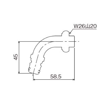散水・洗濯機兼用パイプ G205-WP_寸法図面