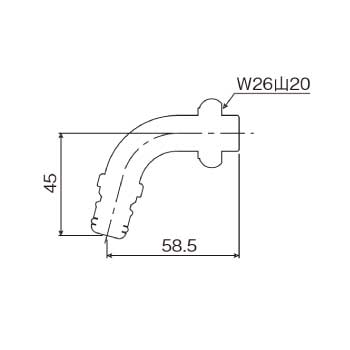 散水・洗濯機兼用パイプ図面