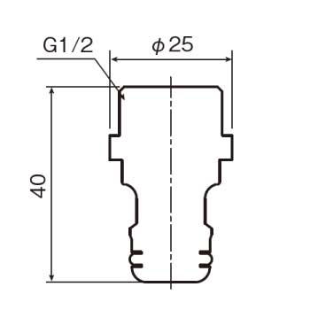 ワンタッチニップル外ネジ G208SN13M_寸法図面