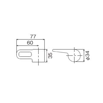 浄水器専用水栓ハンドル JF-H_寸法図面
