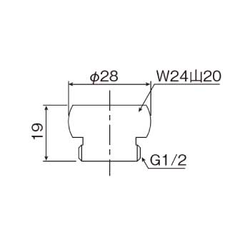 混合水栓用アダプターTB KAD1P_図面