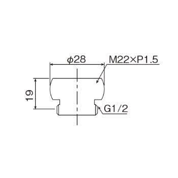 混合水栓用アダプターG KAD4P_寸法図面