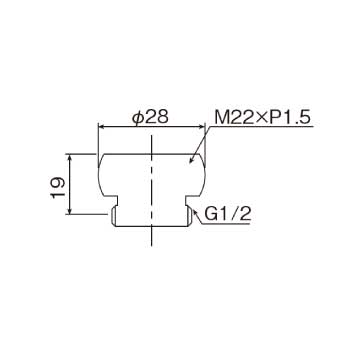 混合水栓用アダプターG（樹脂）図面