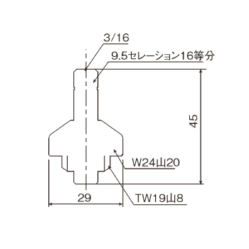 規格上部ハンドル無 KJ13-N_寸法図面