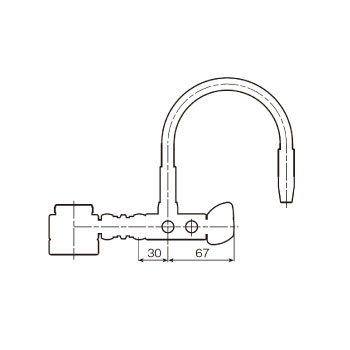 フレキ吐水口付シングルレバー分岐セット BP214FB-S_寸法図面