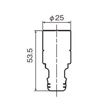 丸型蛇口用ニップル13 G208BN13_寸法図面