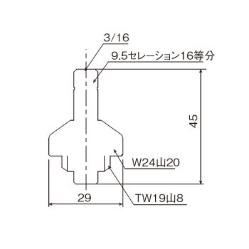規格上部ハンドル無 KJ13-N_寸法図面