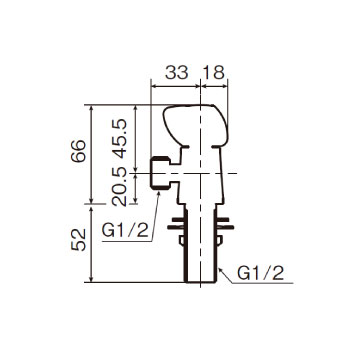 立形専用水栓 BP205TS-HH_寸法図面