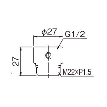 シャワーヘッドアダプターG図面
