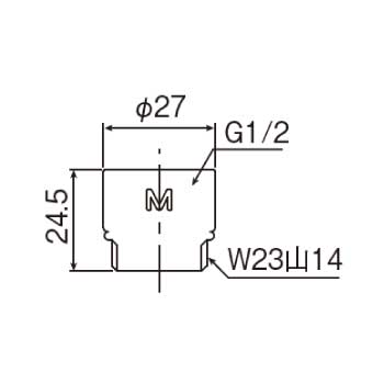 シャワーヘッドアダプターM図面