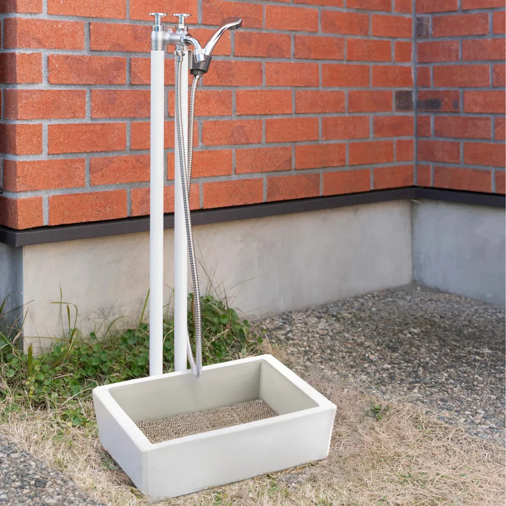 2管式湯水混合水栓柱(シャワー付き)G21KSS-W_画像