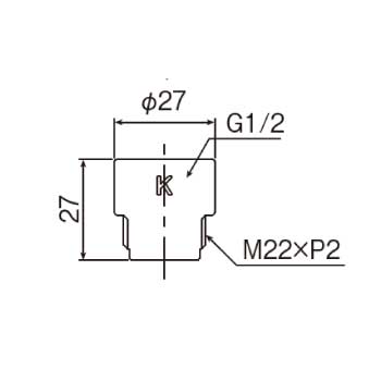 シャワーヘッドアダプターK図面