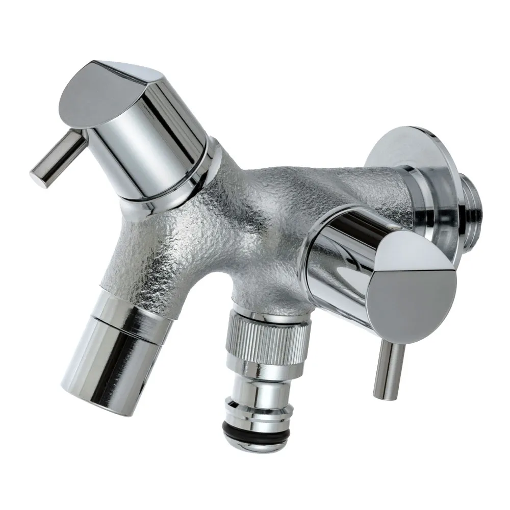 二口横水栓チェロ(鋳肌メッキ)G15CLF-EN_画像