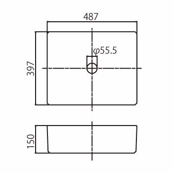 スクエアパン深型 G23P4_寸法図面