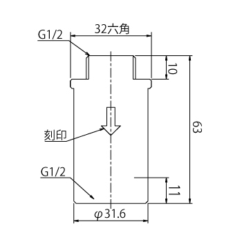 一軸減圧弁 GV223-VA_寸法図面