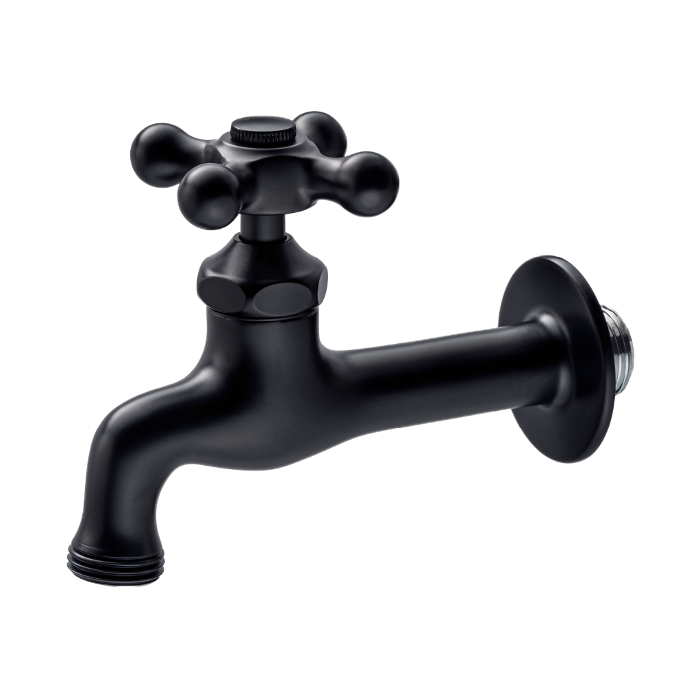 外水栓 胴長横水栓（マットブラック） | 商品情報｜水生活製作所